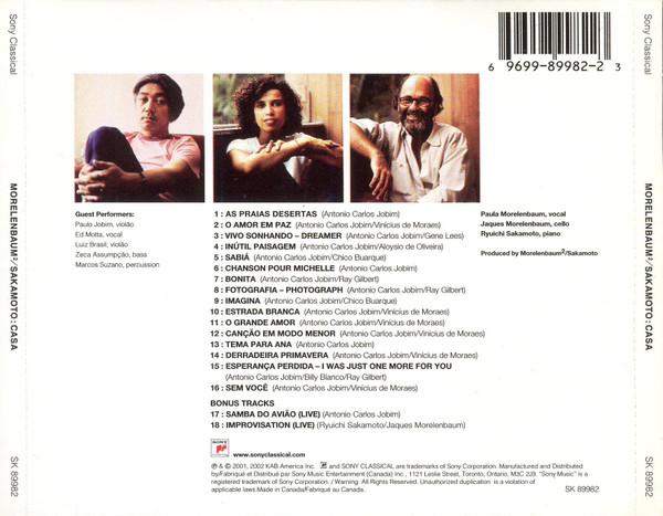 Morelenbaum² / Sakamoto - Casa (CD, Album) (Near Mint (NM or M-)) - Image 2