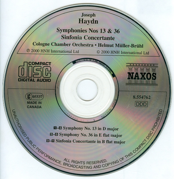 Joseph Haydn Performed by Kölner Kammerorchester - Symphonies Nos. 13 & 36 (CD, Album) (Near Mint (NM or M-)) - Image 3