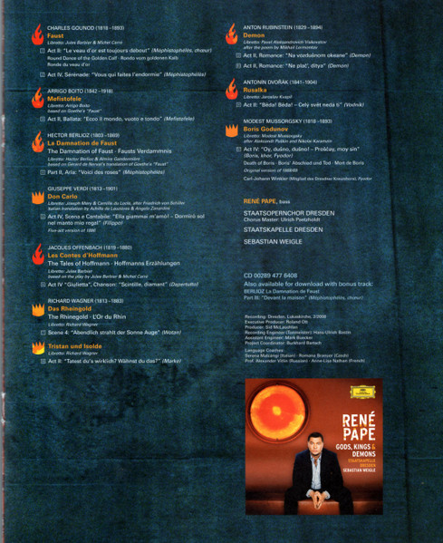 René Pape - Gods, Kings & Demons (CD, Promo, Pre + DVD, Promo, NTSC) (Near Mint (NM or M-)) - Image 2