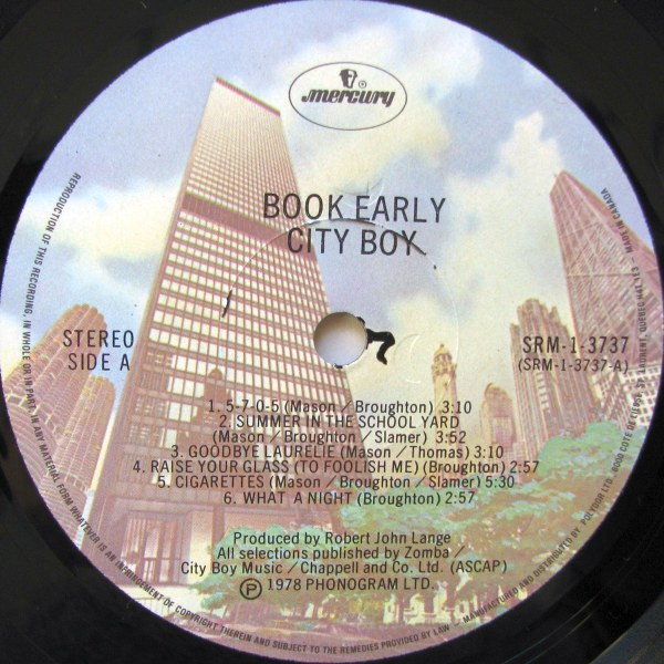 City Boy - Book Early (LP, Album) (Mint (M)) - Image 3