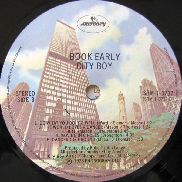 City Boy - Book Early (LP, Album) (Mint (M)) - Image 4