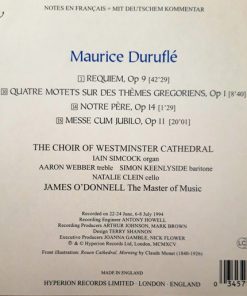 Alternative view of Maurice Duruflé, James O'Donnell (2), Aaron Webber, Simon Keenlyside, Natalie Clein, Westminster Cathedral Choir - Requiem - Mass 'Cum Jubilo' (CD, Album) (Near Mint (NM or M-))