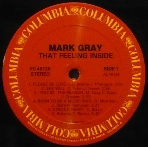 Mark Gray (4) - That Feeling Inside (LP, Album) (Mint (M)) - Image 3