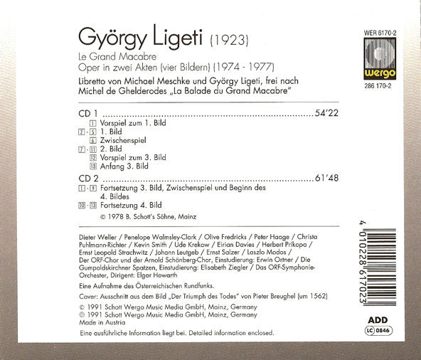 György Ligeti - Le Grand Macabre (2xCD, Album, Car) (Near Mint (NM or M-)) - Image 2