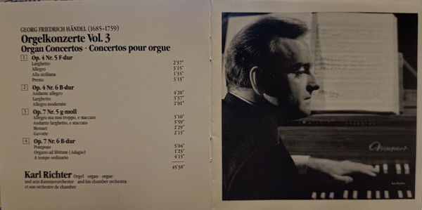 Karl Richter, Georg Friedrich Händel - Orgelkonzerte Op. 4 Nr. 5, 6 - Op. 7 Nr. 5, 6 Vol. 3 (CD, Comp, RE, RM) (Near Mint (NM or M-)) - Image 2