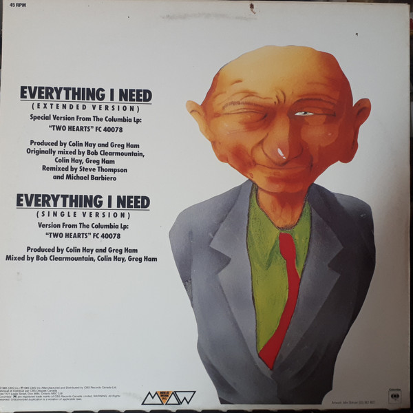 Men At Work - Everything I Need (12") (Mint (M)) - Image 2