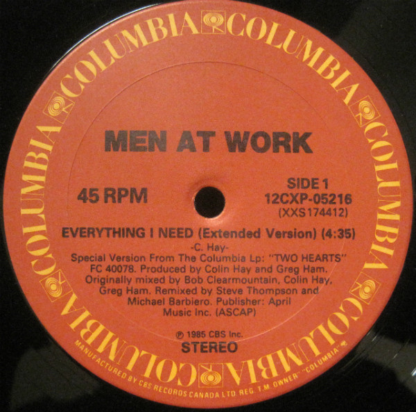 Men At Work - Everything I Need (12") (Mint (M)) - Image 3