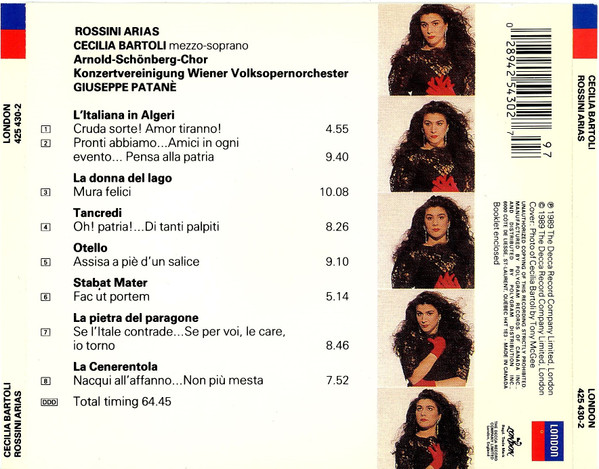 Gioacchino Rossini - Cecilia Bartoli, Wiener Volksopernorchester, Giuseppe Patanè - Rossini Arias (CD, Album) (Near Mint (NM or M-)) - Image 2