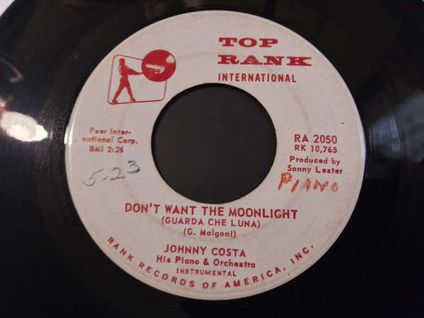 John Costa - No One / Don't Want The Moonlight (7", Single, Promo) (Very Good Plus (VG+)) - Image 2
