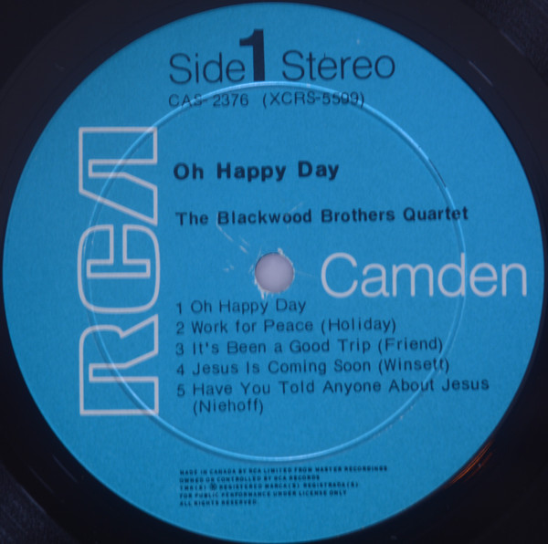 The Blackwood Brothers Quartet - Oh Happy Day (LP, Album) (Mint (M)) - Image 3