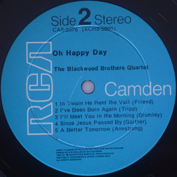 The Blackwood Brothers Quartet - Oh Happy Day (LP, Album) (Mint (M)) - Image 4