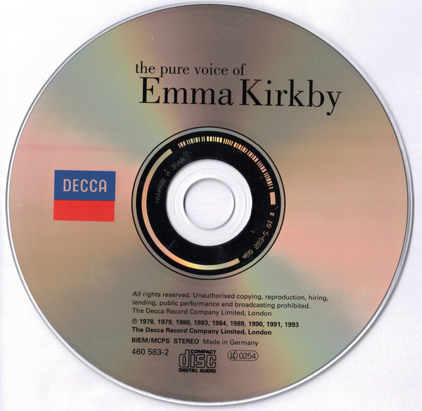 Emma Kirkby, The Academy Of Ancient Music, Christopher Hogwood - The Pure Voice Of Emma Kirkby (CD, Comp) (Near Mint (NM or M-)) - Image 2