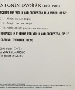 Alternative view of Midori Goto, Zubin Mehta, Antonín Dvořák, New York Philharmonic - Violin Concerto / Romance / Carnival Overture (CD) (Near Mint (NM or M-))