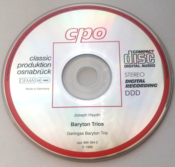 Joseph Haydn, Geringas Baryton Trio - Baryton Trios (CD, Album) (Near Mint (NM or M-)) - Image 3