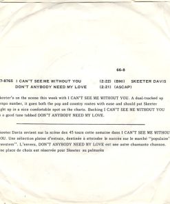 Alternative view of Skeeter Davis - I Can't See Me Without You (7", Single) (Very Good Plus (VG+))