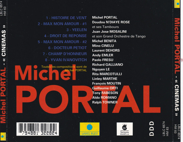 Michel Portal - Musiques De Cinemas (Déjouées Avec Des Amis Jazzmen) (CD, Album) (Near Mint (NM or M-)) - Image 2