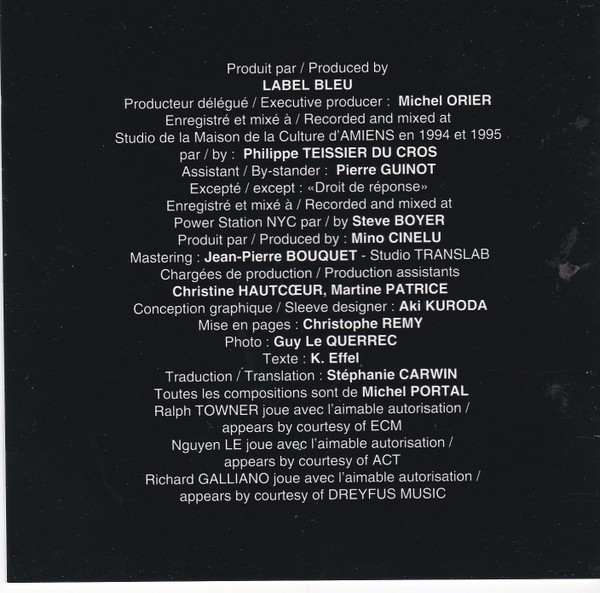 Michel Portal - Musiques De Cinemas (Déjouées Avec Des Amis Jazzmen) (CD, Album) (Near Mint (NM or M-)) - Image 3