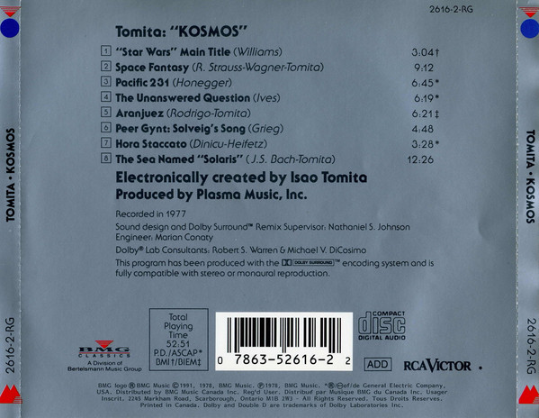 Tomita - Kosmos (CD, Album, RE, RM, Dol) (Near Mint (NM or M-)) - Image 3