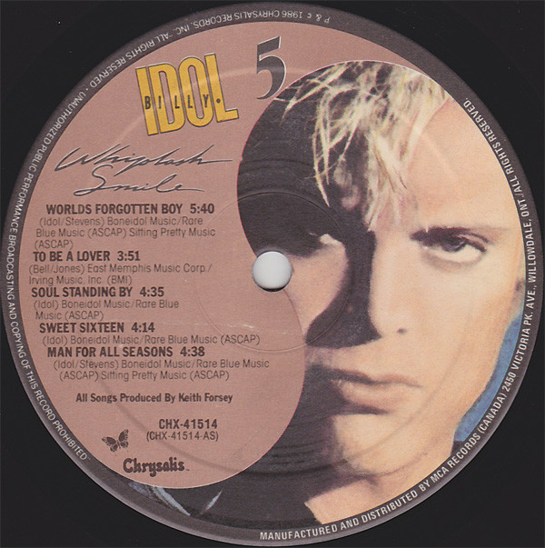 Billy Idol - Whiplash Smile (LP, Album) (Mint (M)) - Image 3