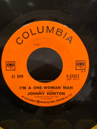 Johnny Horton - All Grown Up / I'm A One-Woman Man (7", Single) (Good Plus (G+)) - Image 2