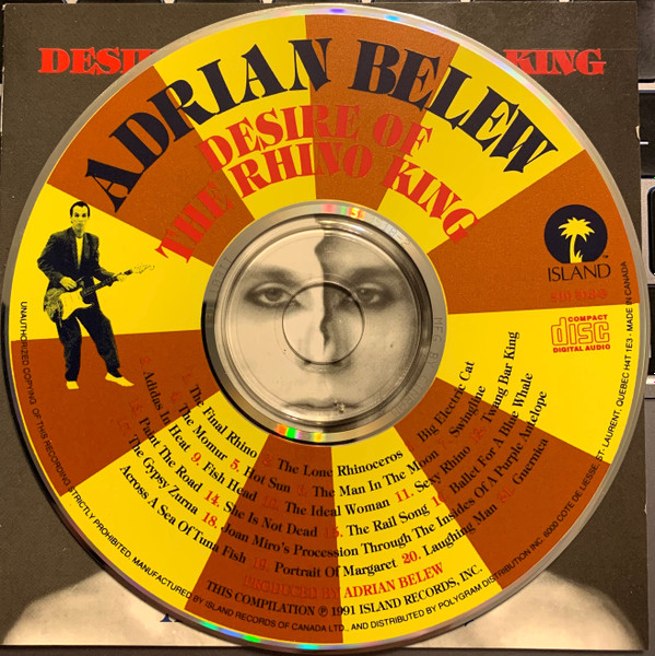 Adrian Belew - Desire Of The Rhino King (CD, Comp) (Near Mint (NM or M-)) - Image 3