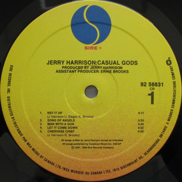 Jerry Harrison: Casual Gods - Casual Gods (LP, Album) (Mint (M)) - Image 3