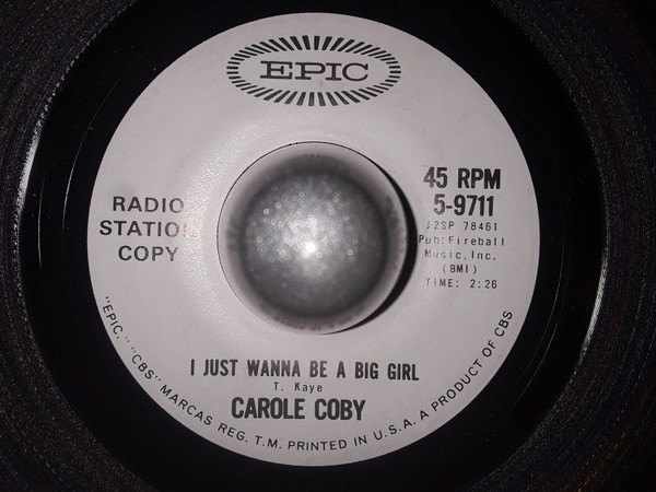 Carole Coby - Memphis Calling New York City / I Just Wanna Be A Big Girl (7", Promo) (Near Mint (NM or M-)) - Image 2
