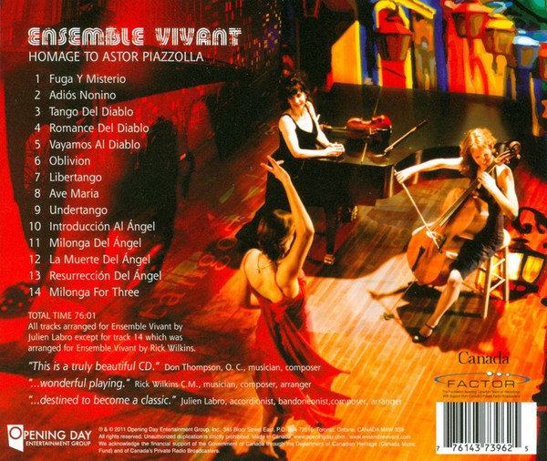 Ensemble Vivant - Homage To Astor Piazzolla (CD, Album) (Near Mint (NM or M-)) - Image 2