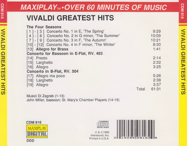 Antonio Vivaldi - Greatest Hits (CD) (Near Mint (NM or M-)) - Image 2