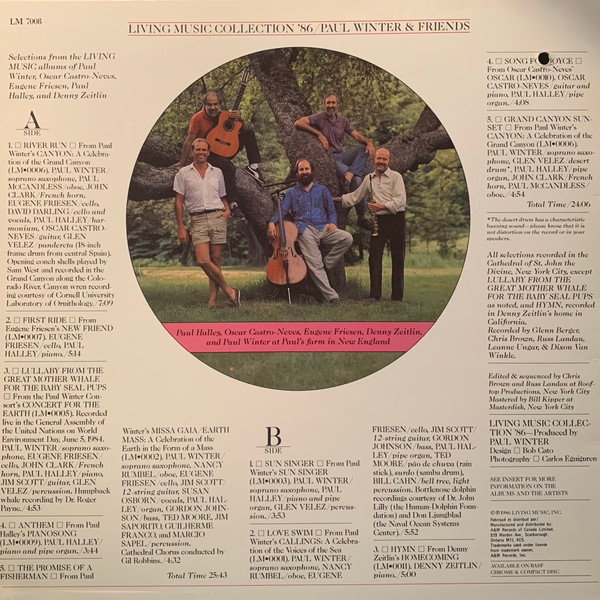 Paul Winter And Friends - Living Music Collection '86 (LP, Comp) (Mint (M)) - Image 2