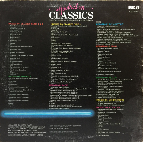Louis Clark Conducting Royal Philharmonic Orchestra - Hooked On Classics (LP, Album) (Mint (M)) - Image 2