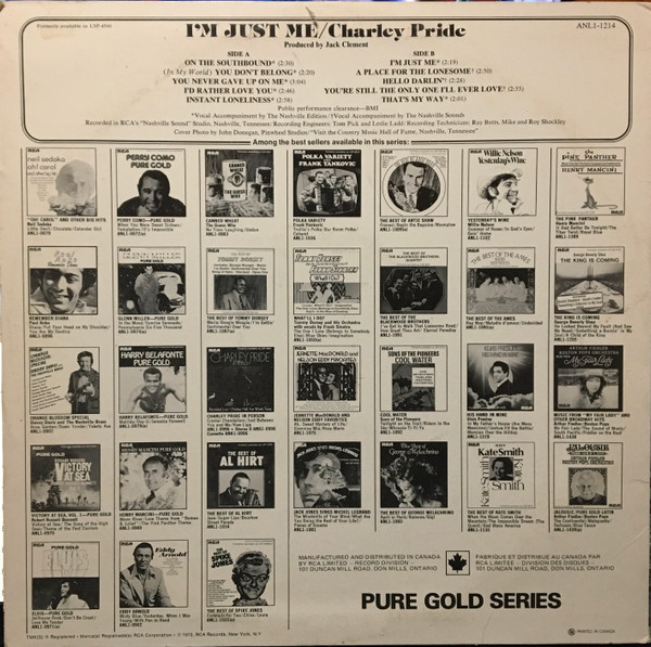 Charley Pride - I'm Just Me (LP, Album, RE) (Mint (M)) - Image 2