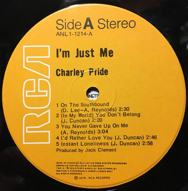 Charley Pride - I'm Just Me (LP, Album, RE) (Mint (M)) - Image 3
