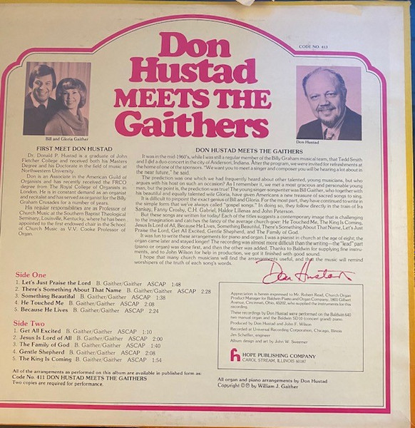 Don Hustad - Meets the Gaithers (LP, Album) (Mint (M)) - Image 2
