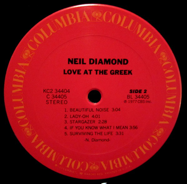 Neil Diamond - Love At The Greek: Recorded Live At The Greek Theatre (2xLP, Album, Gat) (Mint (M)) - Image 5