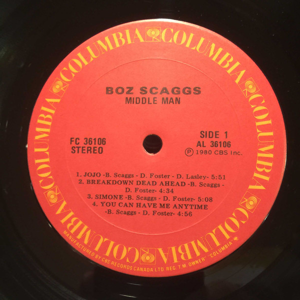 Boz Scaggs - Middle Man (LP, Album) (Mint (M)) - Image 3