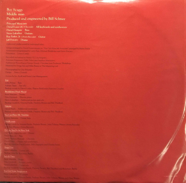 Boz Scaggs - Middle Man (LP, Album) (Mint (M)) - Image 5
