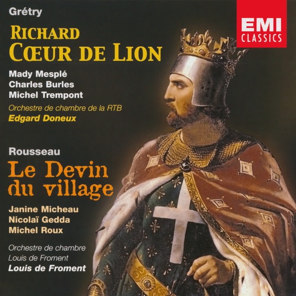 André-Modeste Gretry - Mady Mesplé, Charles Burles, Michel Trempont, Orchestre De Chambre RTBF/BRT, Edgar Doneux / Jean-Jacques Rousseau - Janine Micheau, Nicolai Gedda, Michel Roux, Orchestre De Chambre Louis De Froment, Louis De Froment - Richard Cœur De Lion / Le Devin Du Village (2xCD, Comp, Mono, RM) (Near Mint (NM or M-)) - Image 4