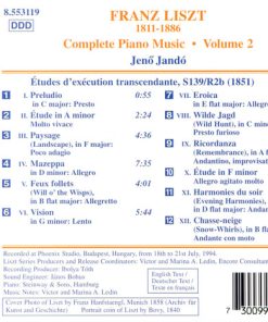 Alternative view of Franz Liszt - Jenö Jandó - Complete Piano Music • Volume 2 - Etudes D'Exécution Transcendante (Transcendental Studies) 1851 Version (CD, Album) (Near Mint (NM or M-))
