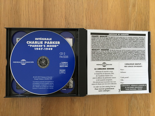 Charlie Parker - The Complete Charlie Parker - Intégrale Charlie Parker Vol. 5 - "Parker's Mood" - 1947-1949 (3xCD, Comp) (Near Mint (NM or M-)) - Image 4