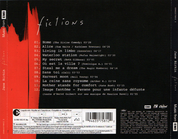Jane Birkin - Fictions (CD, Album, Copy Prot.) (Near Mint (NM or M-)) - Image 2