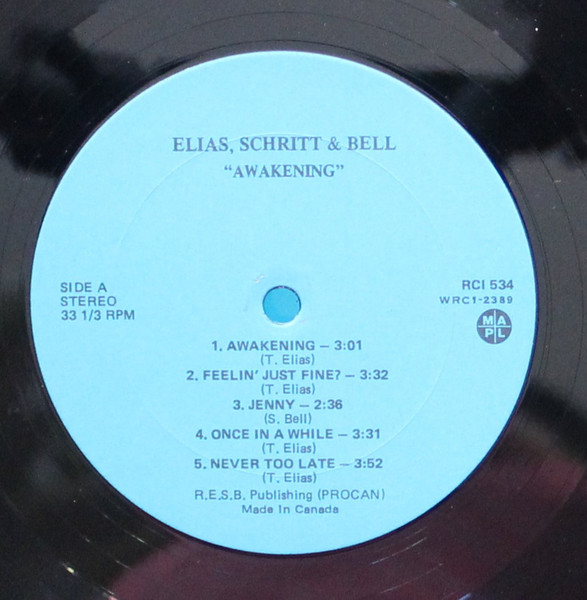 Elias, Schritt & Bell - Awakening (LP, Album) (Mint (M)) - Image 3