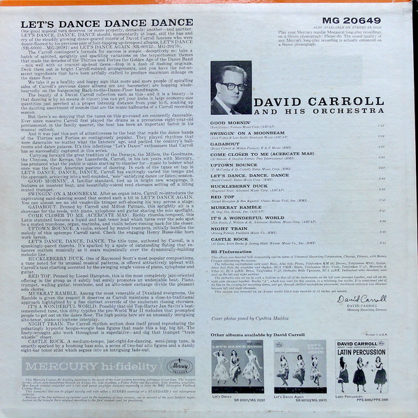 David Carroll & His Orchestra - Let's Dance, Dance, Dance (LP, Album, Mono) (Mint (M)) - Image 2