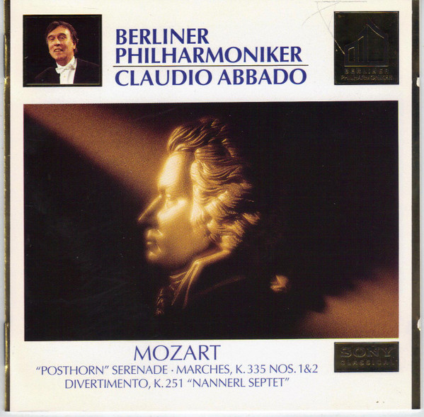 Wolfgang Amadeus Mozart / Claudio Abbado, Berliner Philharmoniker - "Posthorn" Serenade · Marches, K.335 Nos. 1 & 2 · Divertimento, K.251 "Nannerl Septet" (CD) (Near Mint (NM or M-))
