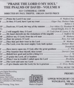 Alternative view of Ely Cathedral Choir, Paul Trepte, David Price (24) - "Praise The Lord O My Soul" Psalms Of David - Volume 8:  (CD, Album) (Near Mint (NM or M-))