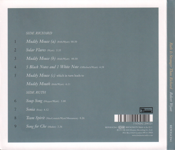 Robert Wyatt - Ruth Is Stranger Than Richard (CD, Album, RE) (Mint (M)) - Image 2