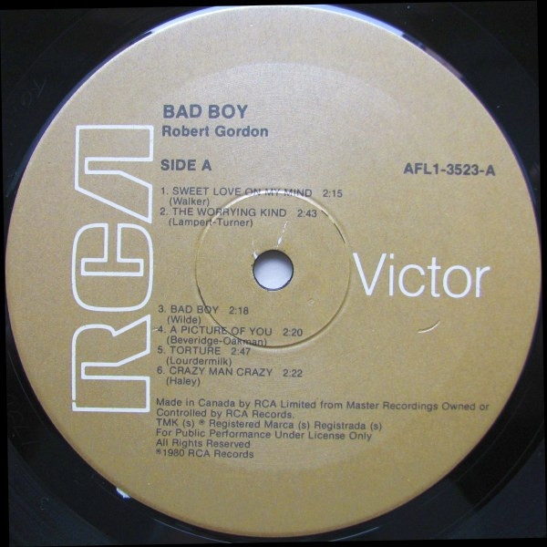 Robert Gordon (2) - Bad Boy (LP, Album) (Mint (M)) - Image 3