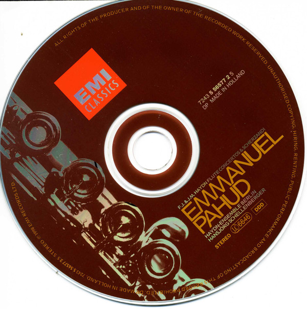 Joseph Haydn & Michael Haydn - Emmanuel Pahud, Haydn-Ensemble Berlin, Bernhard Hartog, Hansjörg Schellenberger - Flute Concertos & Scherzandi (CD, Album) (Near Mint (NM or M-)) - Image 3