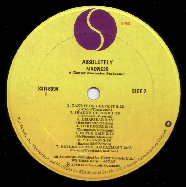 Madness - Absolutely (LP, Album) (Mint (M)) - Image 4