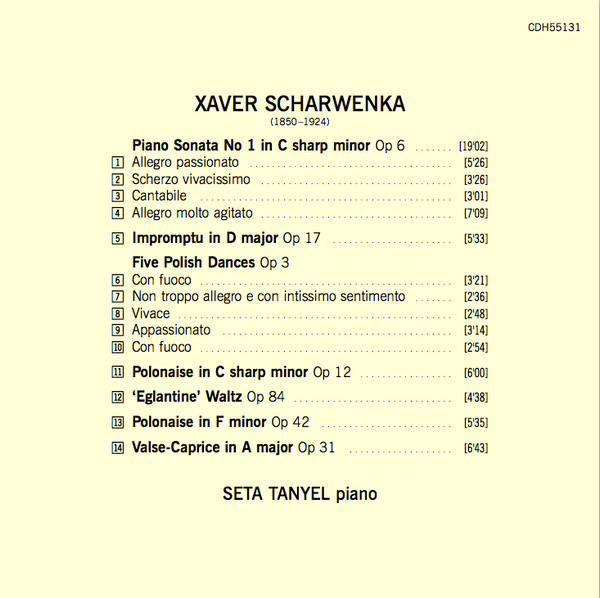 Xaver Scharwenka, Seta Tanyel - Piano Music - 1 (CD, Album, RE) (Near Mint (NM or M-)) - Image 4